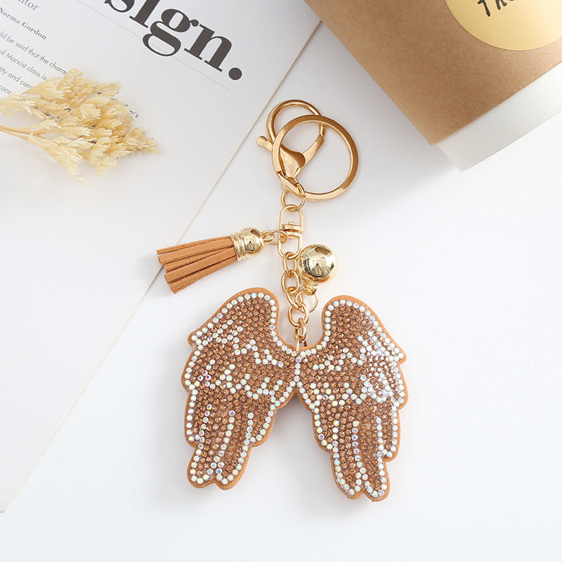 Angel wings soft charms rhinestones bag accessories