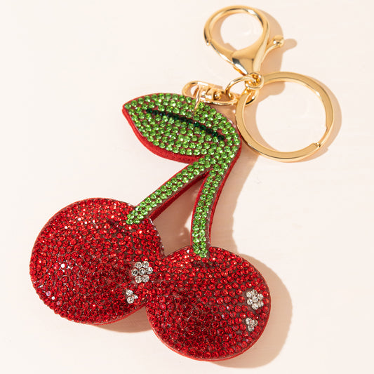 Cherry soft charms crystal shining red key charms
