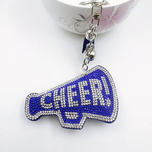 Cheer shape rhinestone soft key charms bag charm accesories